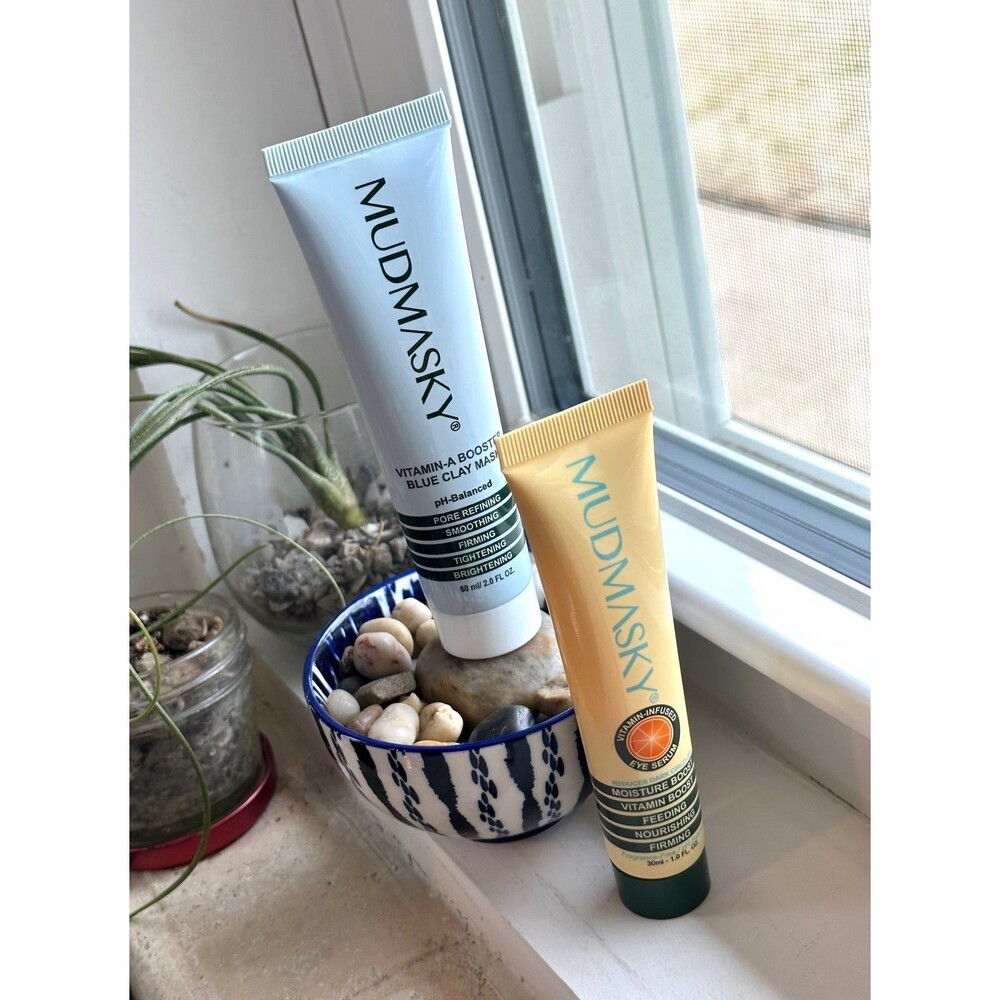 Mudmasky Bundle Retinol Vitamin A Mask & Vitamin C Depuffing Eye Serum Cream